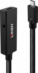 Lindy 43364 USB-C apa - USB-C anya 3.2 Gen 2 Aktív hosszabbító kábel - Fekete (5m) (43364)