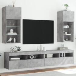 vidaXL 2 db betonszürke TV-szekrény LED-világítással 40, 5 x 30 x 90 cm (837050)