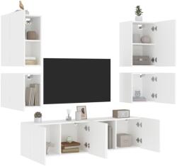 vidaXL 6 darab fehér szerelt fa falra szerelhető TV-bútor (3216471)