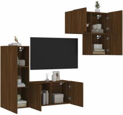 vidaXL 4 darab barna tölgyszínű szerelt fa falra szerelhető TV-bútor (3216434)