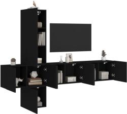 vidaXL 5 darab fekete szerelt fa falra szerelhető TV-bútor (3216458)