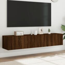 vidaXL 2 db barna tölgyszínű fali TV-szekrény LED-del 80x35x31 cm (837294) - vidaxl