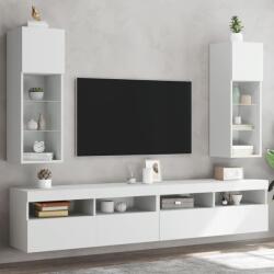 vidaXL 2 db fehér TV-szekrény LED-világítással 30, 5 x 30 x 90 cm (837002) - vidaxl