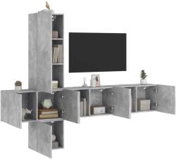 vidaXL 5 darab betonszürke szerelt fa fali TV-bútor (3216460) - vidaxl