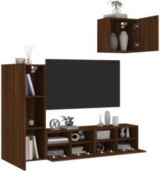 vidaXL 4 darab barna tölgyszínű szerelt fa falra szerelhető TV-bútor (3216506) - vidaxl