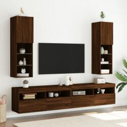 vidaXL 2 db barna tölgy színű TV-szekrény LED-ekkel 30, 5 x 30 x 102 cm (837028) - vidaxl