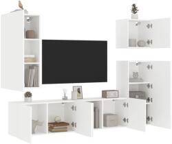 vidaXL 5 darab fehér szerelt fa falra szerelhető TV-bútor (3216446)