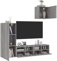 vidaXL 4 darab szürke sonoma színű szerelt fa fali TV-bútor (3216505) - vidaxl