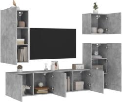 vidaXL 5 darab betonszürke szerelt fa fali TV-bútor (3216449)