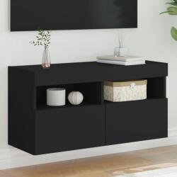 vidaXL fekete fali TV-szekrény LED-világítással 80x30x40 cm (837199)