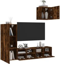 vidaXL 4 darab füstös tölgy színű szerelt fa TV-bútor (3216504)