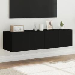 vidaXL 2 db fekete falra szerelhető TV-szekrény LED-del 60x35x31 cm (837270) - vidaxl