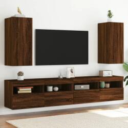 vidaXL 2 db barna tölgyszínű fali TV-szekrény LED-del 30, 5x35x70 cm (837245) - vidaxl