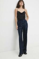 Answear Lab pantaloni femei, culoarea albastru marin, lat, high waist BBYH-SPD00O_59X
