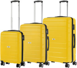 TravelZ Big Bars sárga 4 kerekű 3 részes bőrönd szett (Big-Bars-szett-sarga)