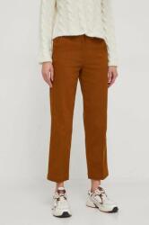 Sisley pantaloni femei, culoarea maro, drept, high waist 9BYX-SPD0P5_88X
