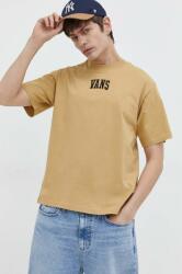 Vans tricou din bumbac barbati, culoarea galben, cu imprimeu 9BYX-TSM1M5_17X