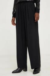 Answear Lab pantaloni de damă, culoarea negru, high waist larg BMYX-SPD03S_99X