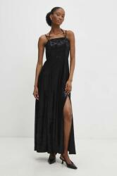 ANSWEAR rochie de catifea culoarea negru, maxi, evazati BPYH-SSD006_99X