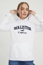 Hollister Co Hollister Co. bluza femei, culoarea alb, cu glugă, cu imprimeu 9BYX-BLD16R_00X