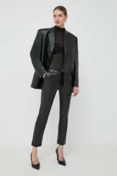 Morgan pantaloni femei, culoarea negru, mulata, high waist 9BYX-SPD10A_99X