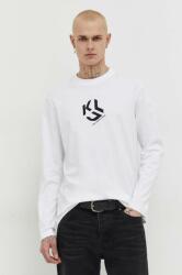 Karl Lagerfeld Jeans longsleeve din bumbac culoarea negru, cu imprimeu 9BYX-TSM162_00X