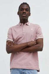G-Star Raw tricou polo barbati, culoarea roz, neted PPY8-POM049_34X