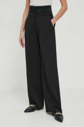 Calvin Klein pantaloni din lana culoarea negru, lat, high waist 9BYX-SPD0U2_99X