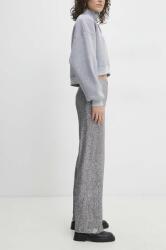 Answear Lab pantaloni femei, culoarea argintiu, lat, high waist BMYX-SPD049_SLV