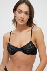 Calvin Klein Underwear sutien culoarea negru, dantela, neted 9BYX-BID13O_99X