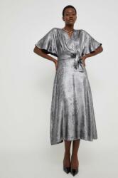 ANSWEAR rochie culoarea argintiu, midi, evazati BBYH-SUD006_SLV