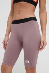 The North Face pantaloni scurți de antrenament culoarea roz, neted, medium waist 9BYX-SZD055_34X
