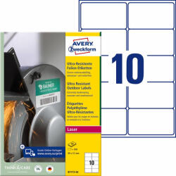 Avery Zweckform Etiklett címke B7173-50 ultra ellenálló 99x57mm 50ív fehér Avery fehér