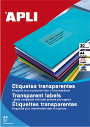 APLI Etikett LCA1225 210x297mm poliészter időjárásálló matt áttetsző 20ív APLI