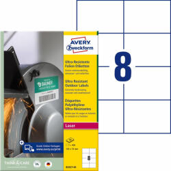 Avery Zweckform Etikett címke B3427-50 ultra ellenálló 105x74mm 50ív fehér Avery fehér