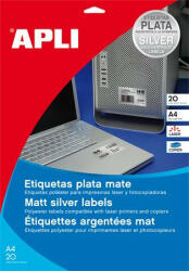 APLI Etikett LCA10070 63, 5x29, 6mm poliészter időjárásálló kerekített sarkú ezüst 20ív APLI