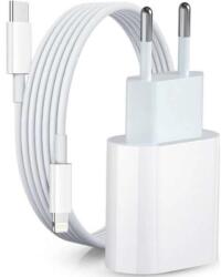 Apple iPhone X, XR, XS, 11, 12, 13, 14, SE 20W Gyors Telefon és Tablet Töltő + Kábel (Lightning to USB-C) (A1692)