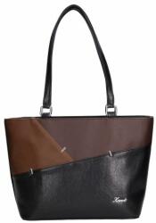 Karen merev falú vállon hordható táska fekete-barna 9283