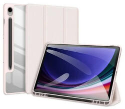 Samsung Tab S9 FE (10.9) / Tab S10 FE (10.9) SM-X510 / X516B / X520 / X526, mappa tok, Trifold, légpárnás sarok, közepesen ütésálló, érintőceruza tartó, átlátszó hátlap, Dux Ducis Toby, rózsaszín