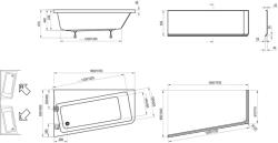 RAVAK Akrilkád 10° 160x95 bal fehér