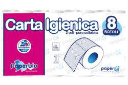 Paperdi Toalettpapír 2 rétegű kistekercses 100% cellulóz 150 lap/tekercs 8 tekercs/csomag Paperblu Carta Igienica_Paperdi (ID8G450F8/P) - iroszer24