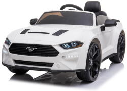 Beneo Ford Mustang 24V Elektromos játékautó, fehér, puha EVA kerekek, motorok: 2 x 16 000 fordulat, 24V akkumulátor, LED-es lámpák, 2, 4 GHz-es távirányító, MP3-lejátszó, eredeti licenc