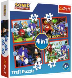 Trefl Puzzle Trefl 4in1 Sonic Aventurile Lui Sonic (34625) - nebunici Puzzle