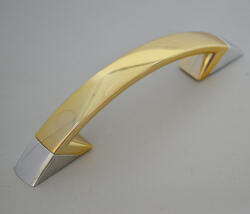 AT C043_AE Műanyag bútorfogantyú, arany-ezüst színű, 96 mm furattávval (C043_AE)