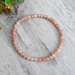 Kristály Jóga Shop Rózsaszín holdkő 4 mm-es fazettált ásvány karkötő