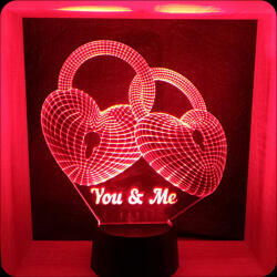 Love & Lights Szív lakat mintás 3d illúzió lámpa