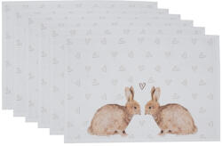 Clayre & Eef Set 6 suporturi farfurii bumbac Iepuras 48x33 cm (BSLC40) Fata de masa