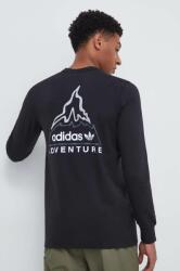 Adidas pamut hosszúujjú fekete, nyomott mintás - fekete S