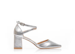 Tsoukalas Pantofi cu tocuri Argintiu imitație de piele cu barete încrucișate - tsoukalas-shoes - 123,95 RON