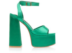 Tsoukalas Sandale cu toc Verde Satin cu căpută - tsoukalas-shoes - 104,11 RON